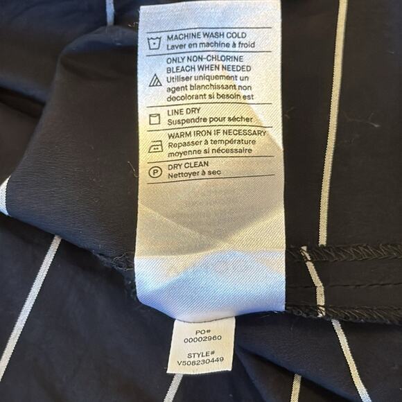 Vince Striped Asymmetrical Rope Tie Skirt Black White Pinstripes Size Large - Picture 8 of 8